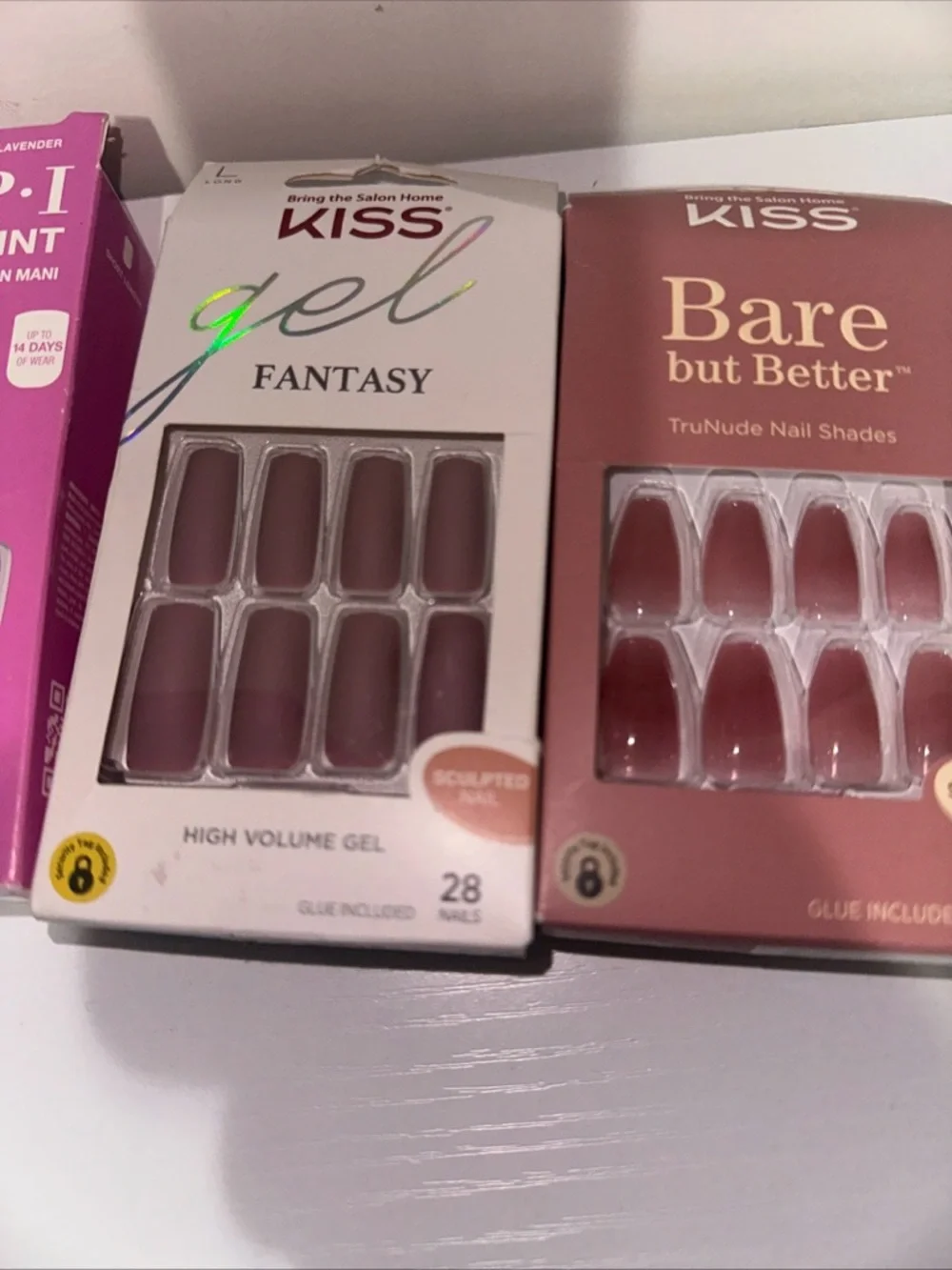 Kiss Gel Fantasy & Bare But Better Nude Press-On Nail Bundle - Pink & Lavender